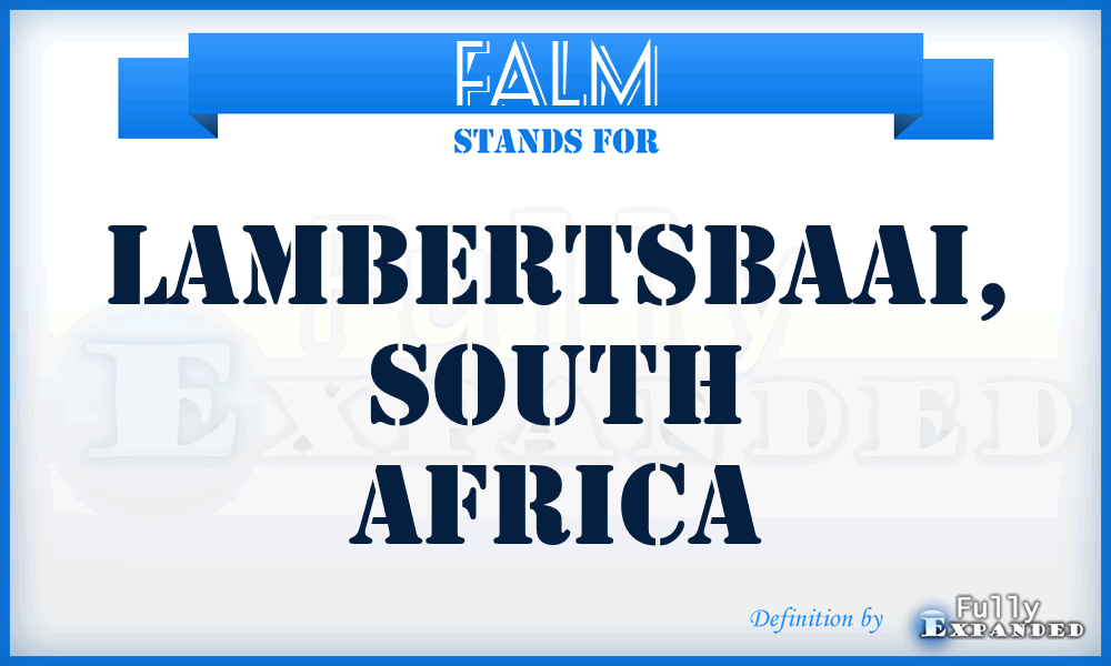 FALM - Lambertsbaai, South Africa