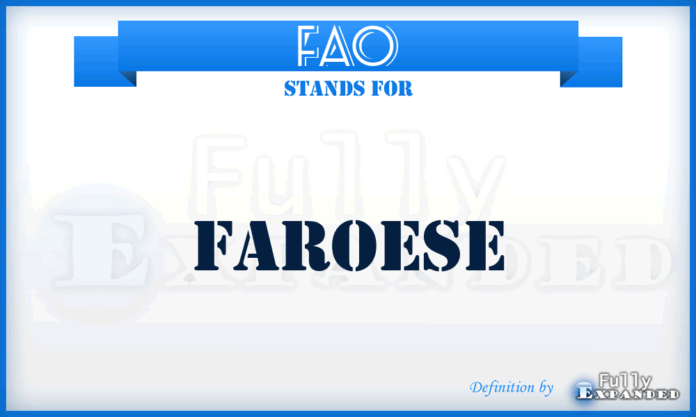 FAO - Faroese