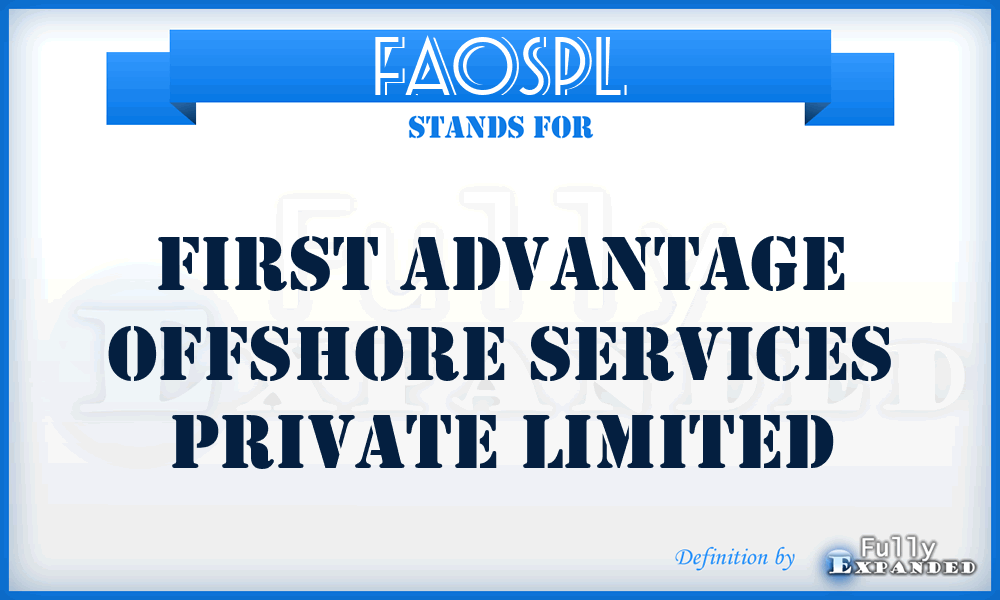 FAOSPL - First Advantage Offshore Services Private Limited