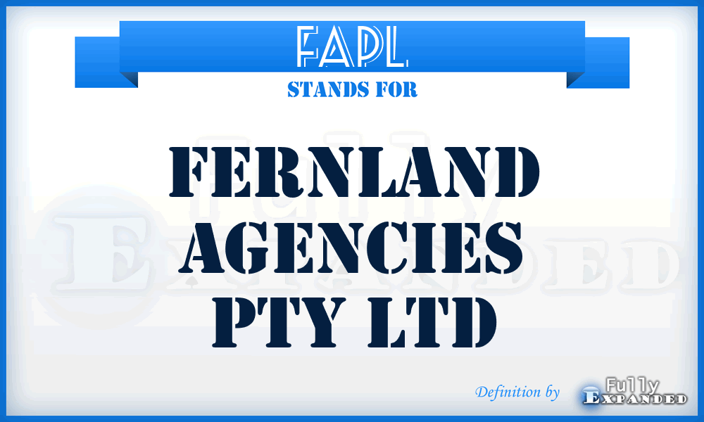 FAPL - Fernland Agencies Pty Ltd