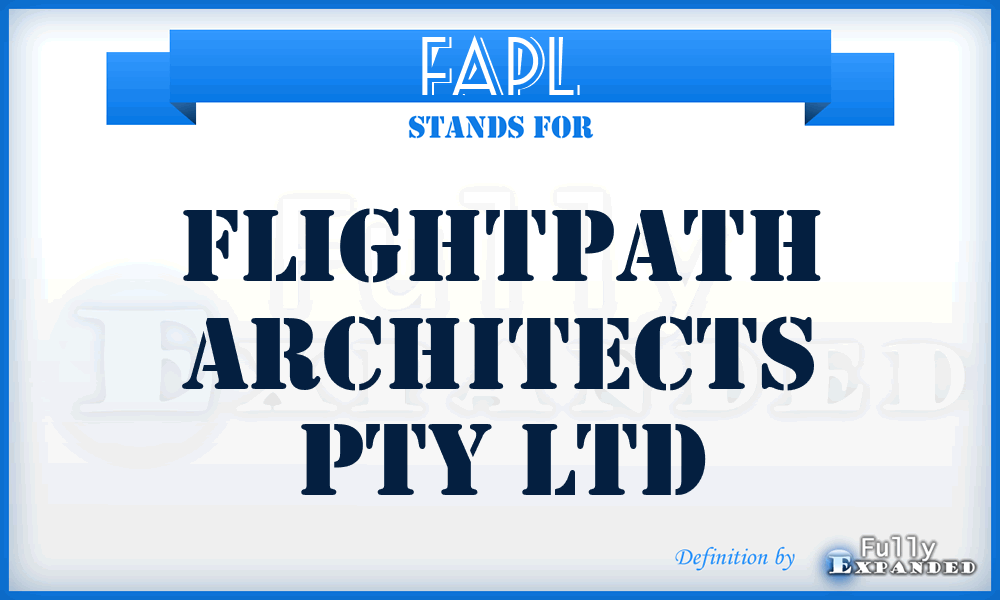 FAPL - Flightpath Architects Pty Ltd