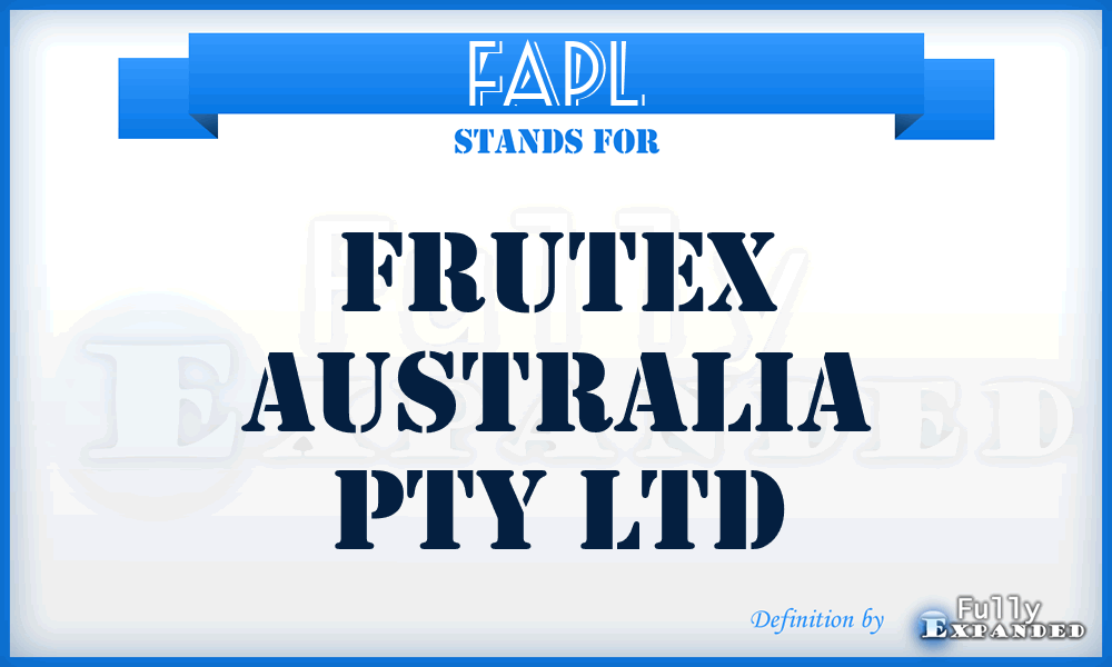 FAPL - Frutex Australia Pty Ltd