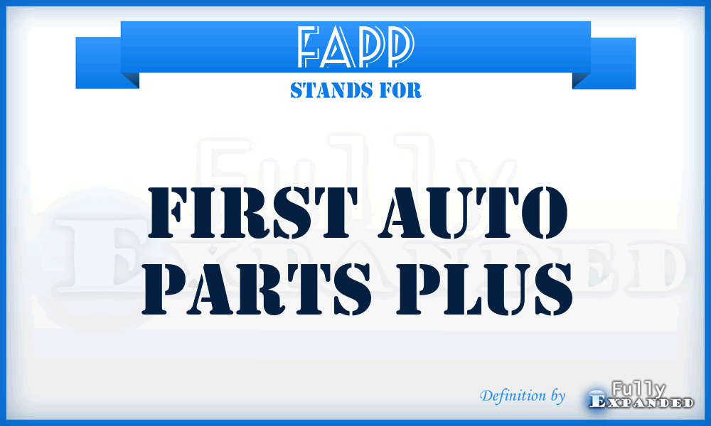 FAPP - First Auto Parts Plus