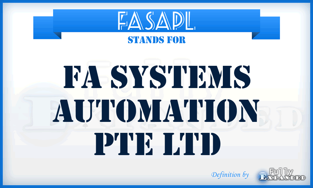 FASAPL - FA Systems Automation Pte Ltd