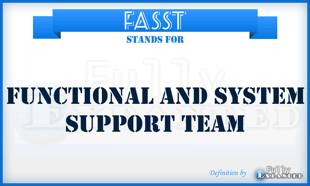 FASST - functional and system support team