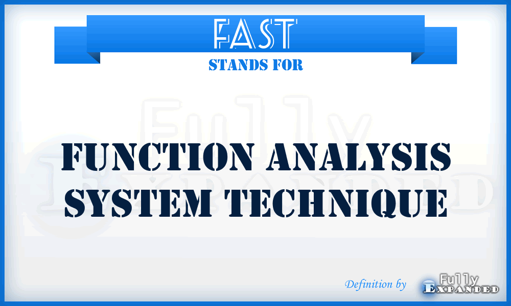 FAST - Function Analysis System Technique