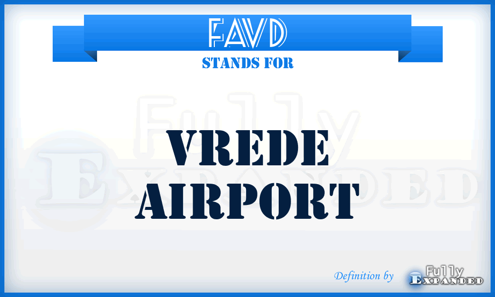 FAVD - Vrede airport