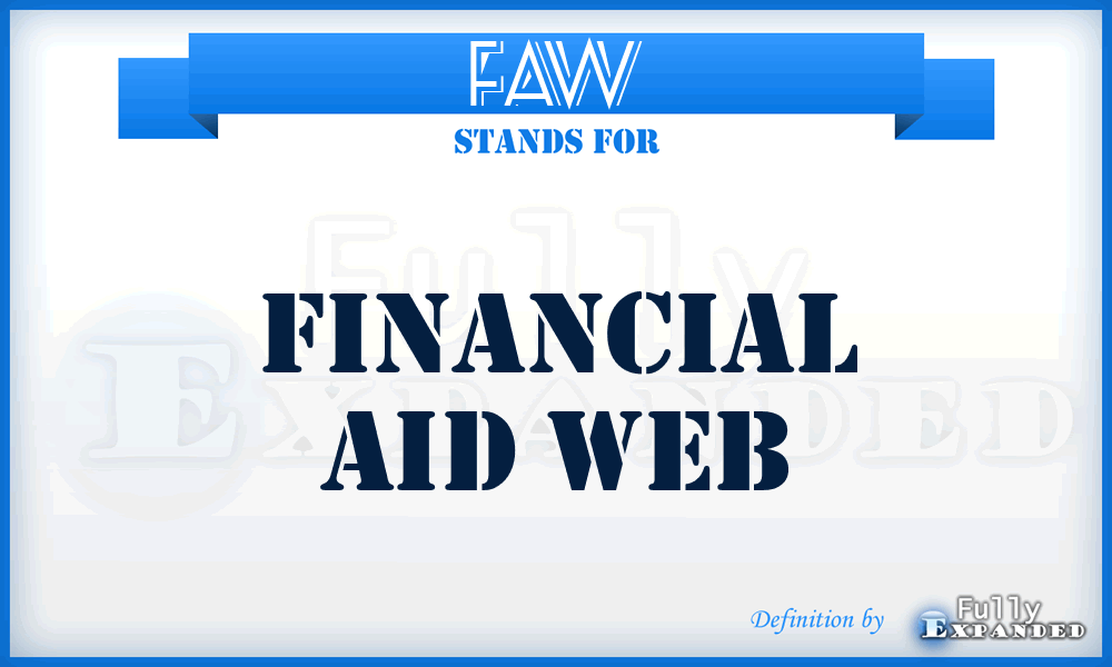 FAW - Financial Aid Web