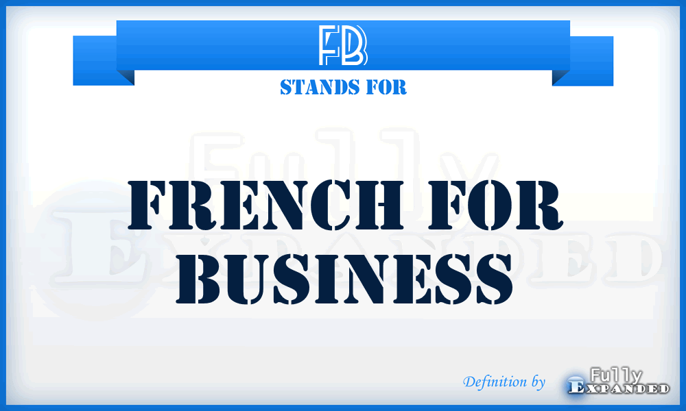 FB - French for Business