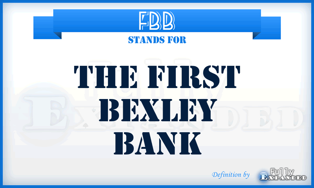 FBB - The First Bexley Bank