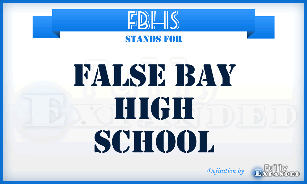 FBHS - False Bay High School