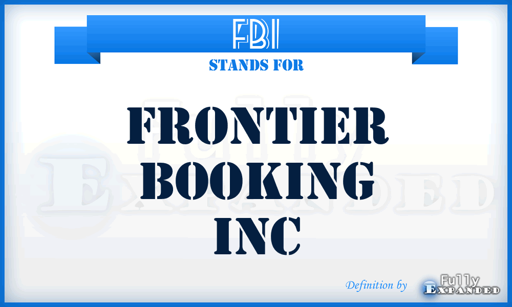 FBI - Frontier Booking Inc