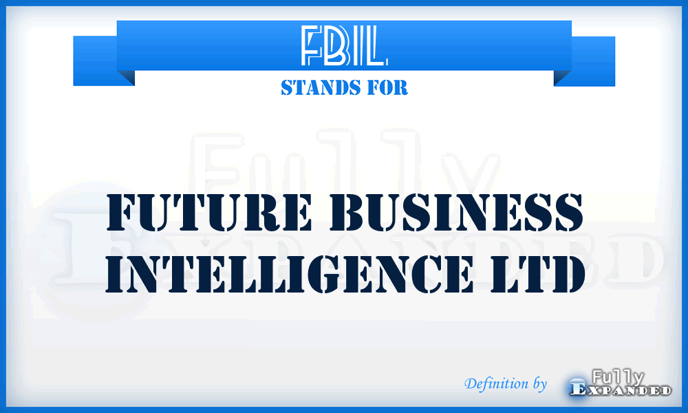 FBIL - Future Business Intelligence Ltd