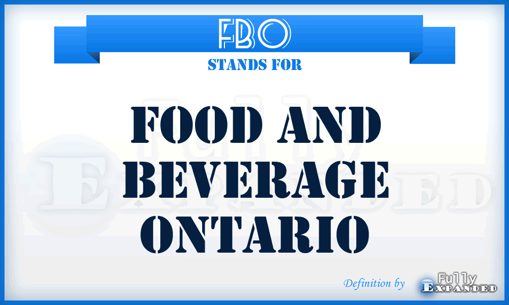 FBO - Food and Beverage Ontario