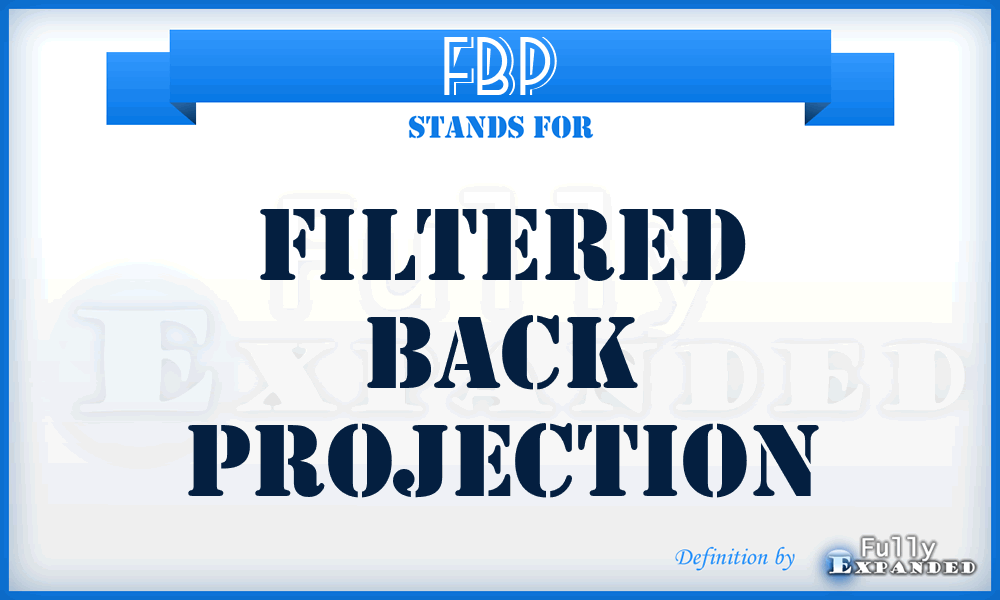 FBP - filtered back projection