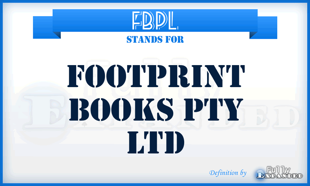 FBPL - Footprint Books Pty Ltd