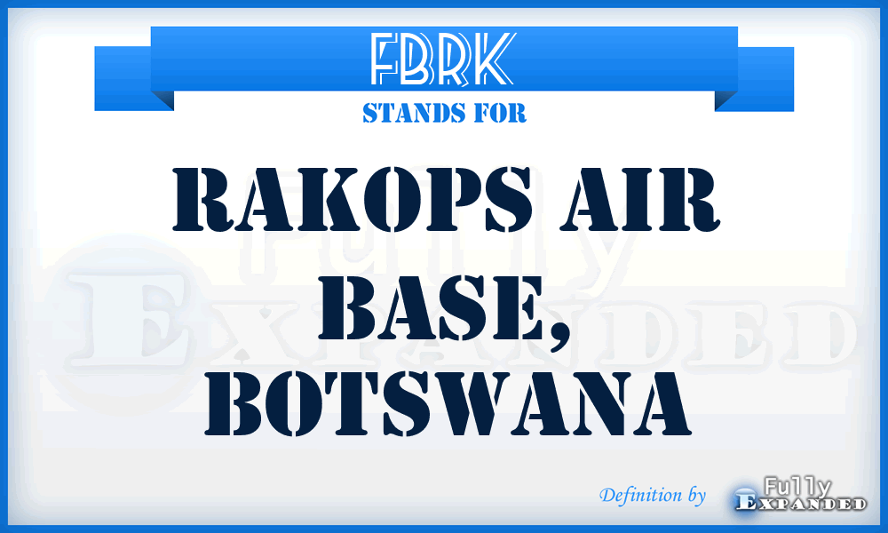 FBRK - Rakops Air Base, Botswana