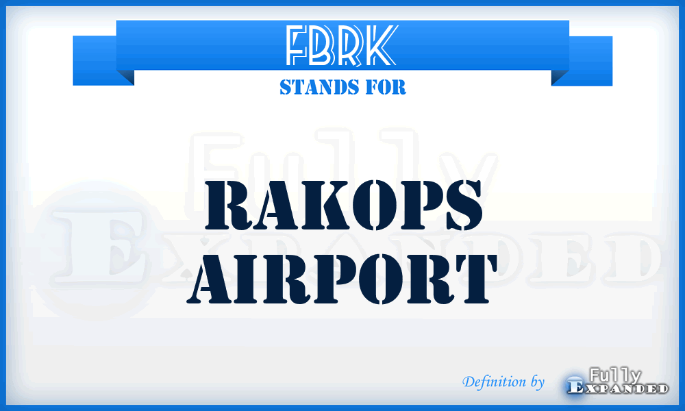 FBRK - Rakops airport