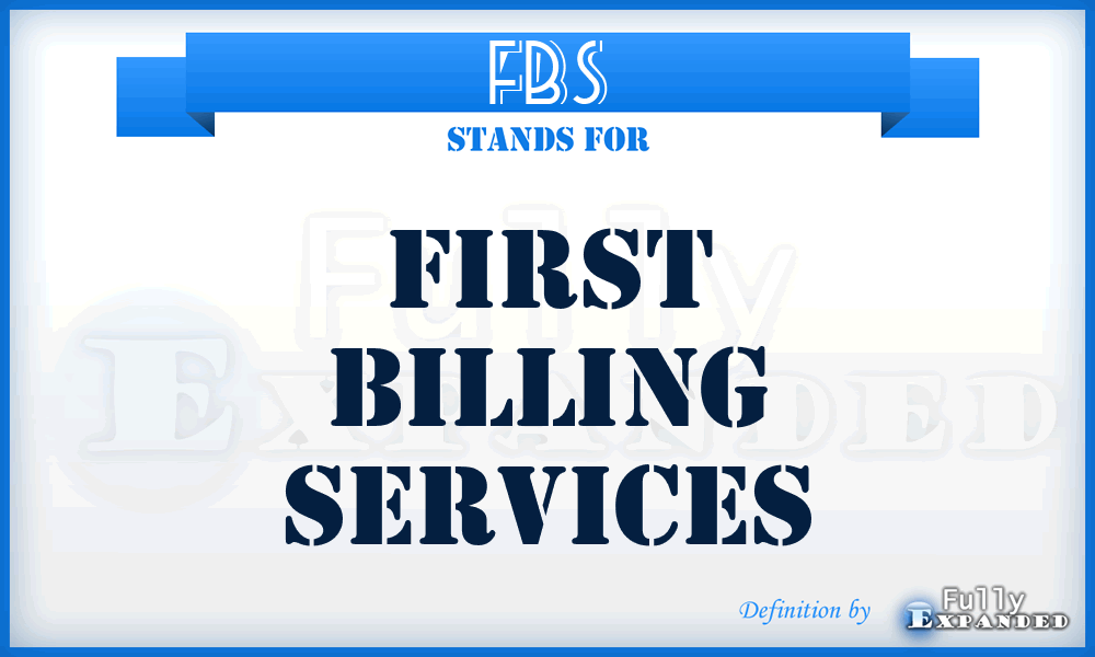 FBS - First Billing Services