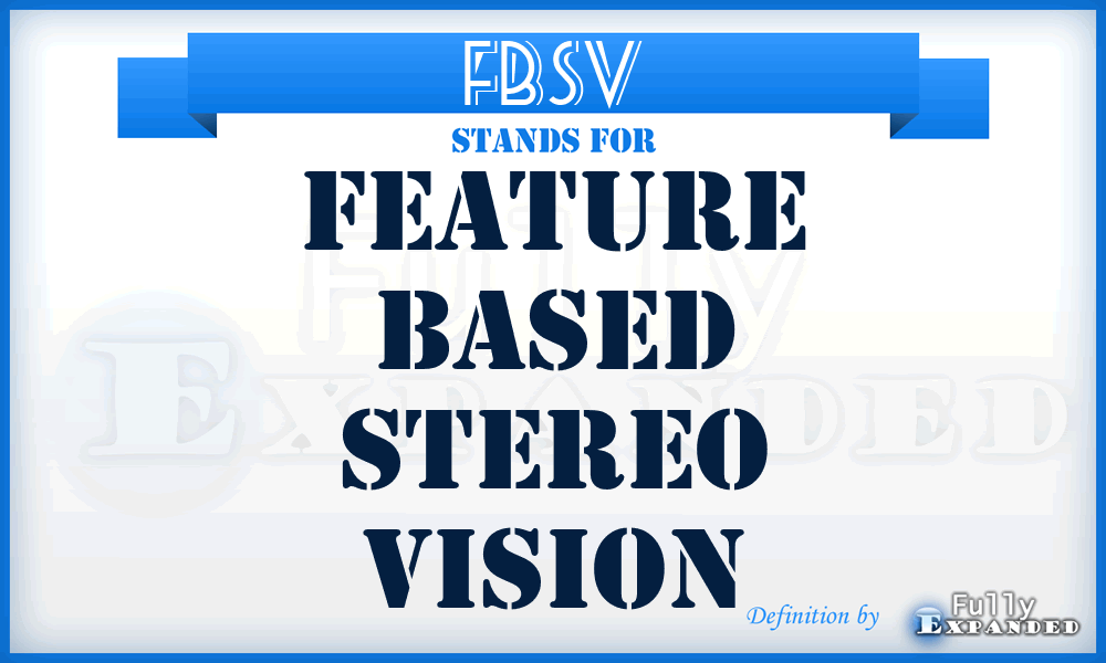 FBSV - Feature Based Stereo Vision