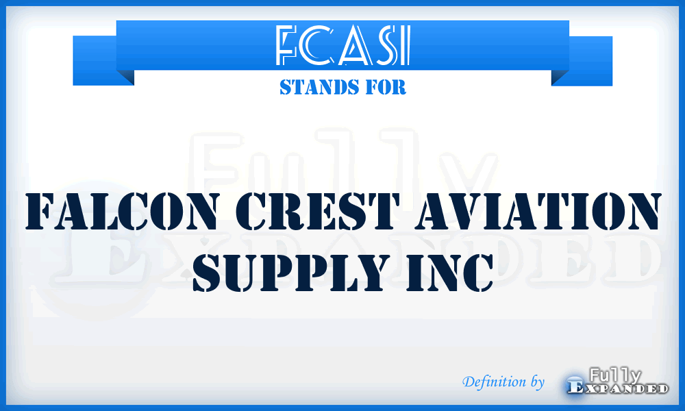 FCASI - Falcon Crest Aviation Supply Inc