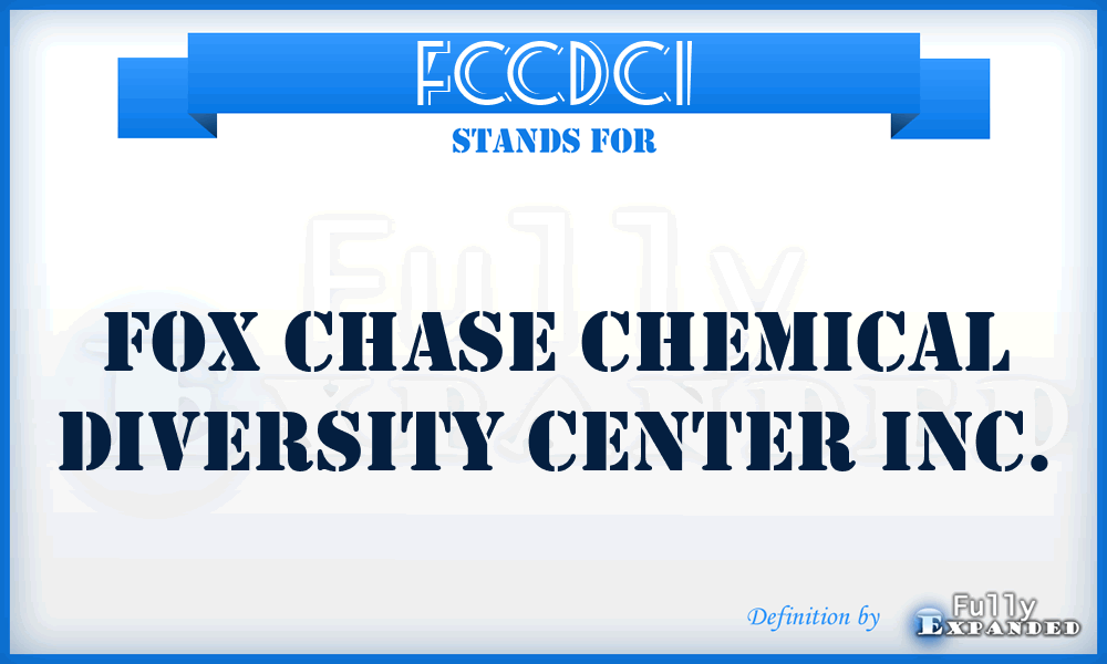 FCCDCI - Fox Chase Chemical Diversity Center Inc.