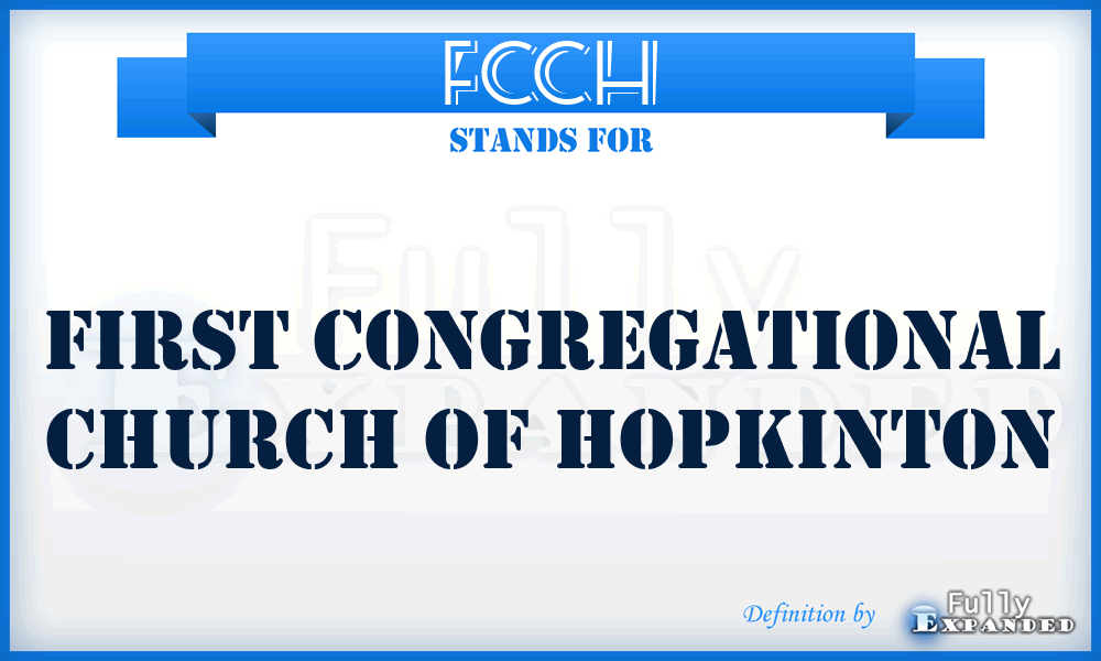 FCCH - First Congregational Church of Hopkinton