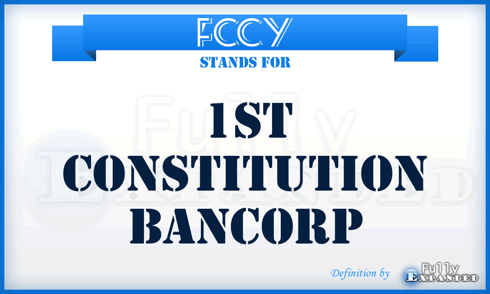 FCCY - 1st Constitution Bancorp