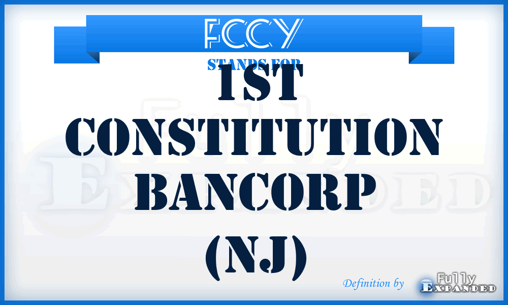 FCCY - 1st Constitution Bancorp (NJ)