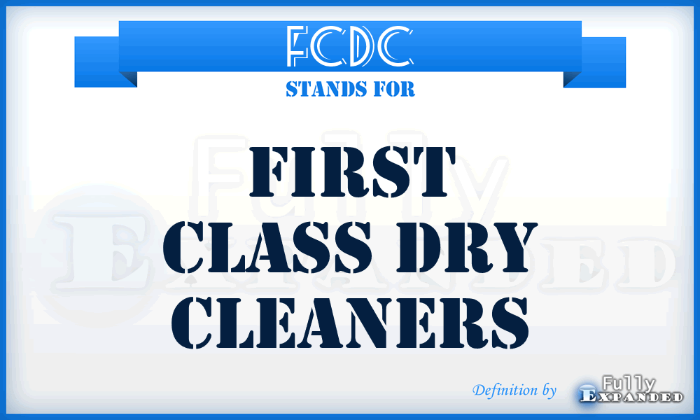 FCDC - First Class Dry Cleaners