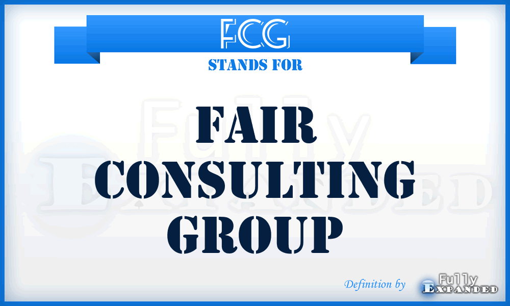 FCG - Fair Consulting Group