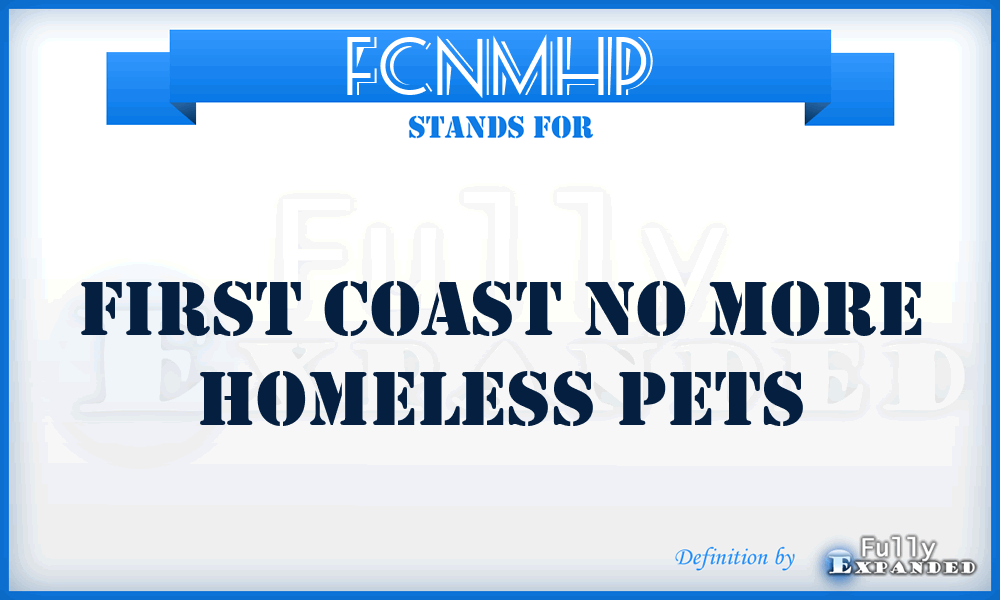 FCNMHP - First Coast No More Homeless Pets