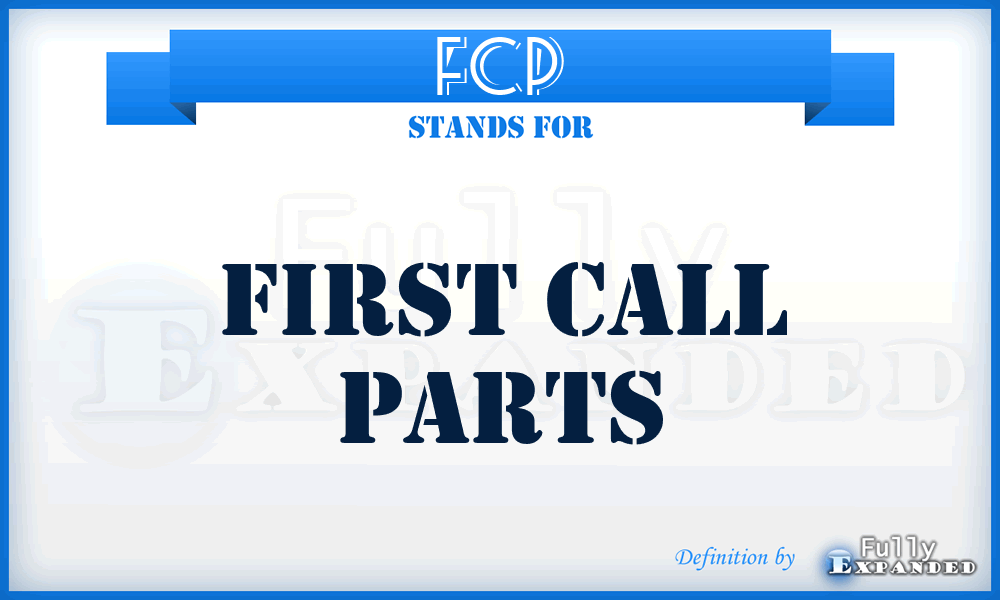 FCP - First Call Parts
