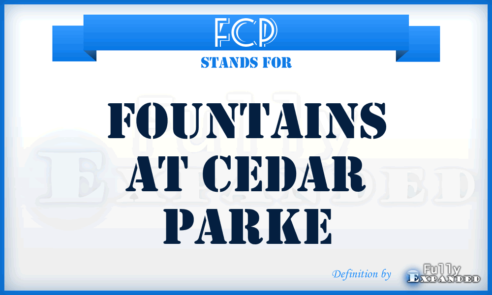 FCP - Fountains at Cedar Parke