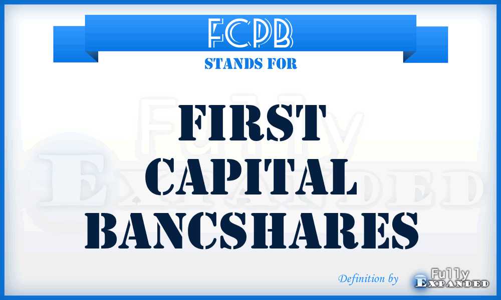 FCPB - First Capital Bancshares