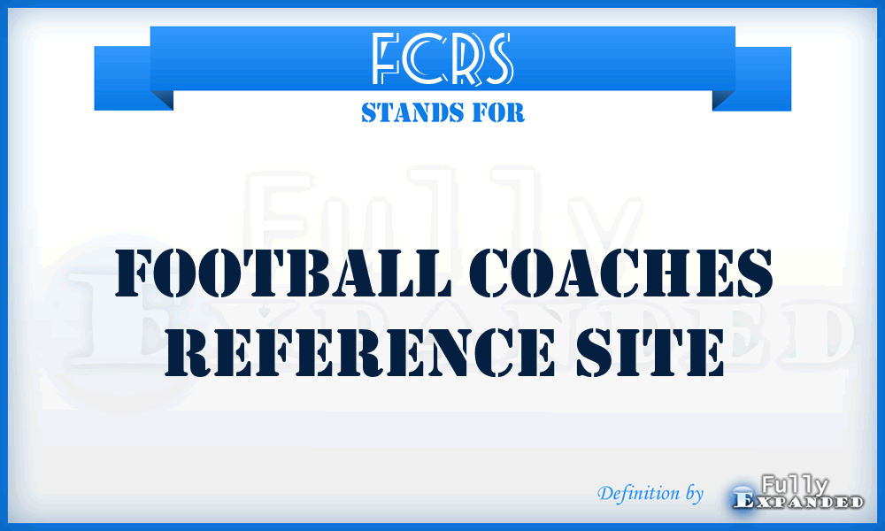FCRS - Football Coaches Reference Site