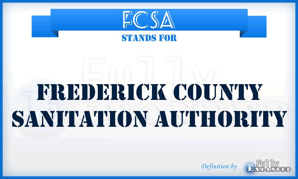 FCSA - Frederick County Sanitation Authority