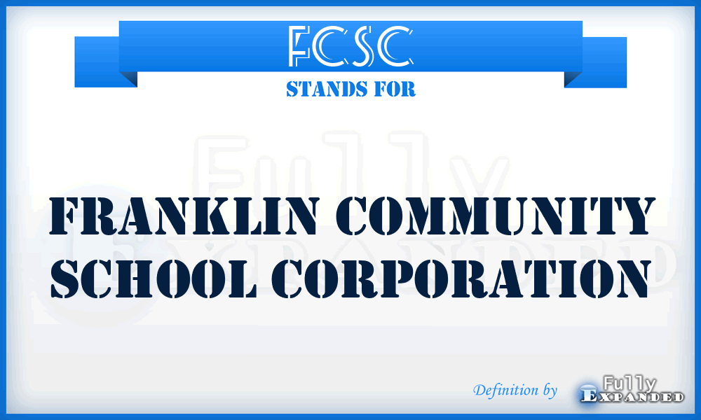 FCSC - Franklin Community School Corporation