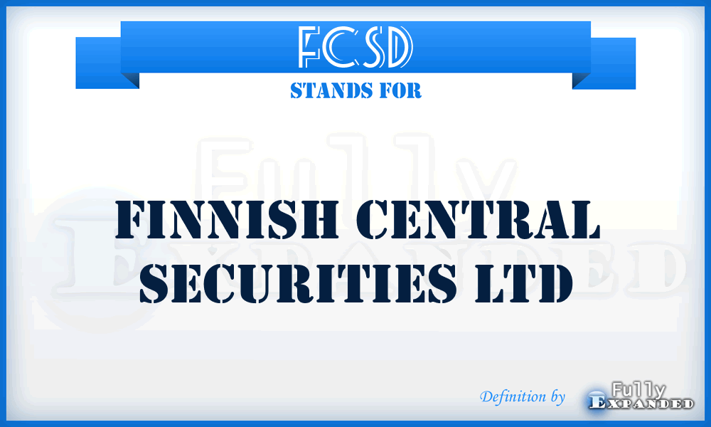 FCSD - Finnish Central Securities Ltd