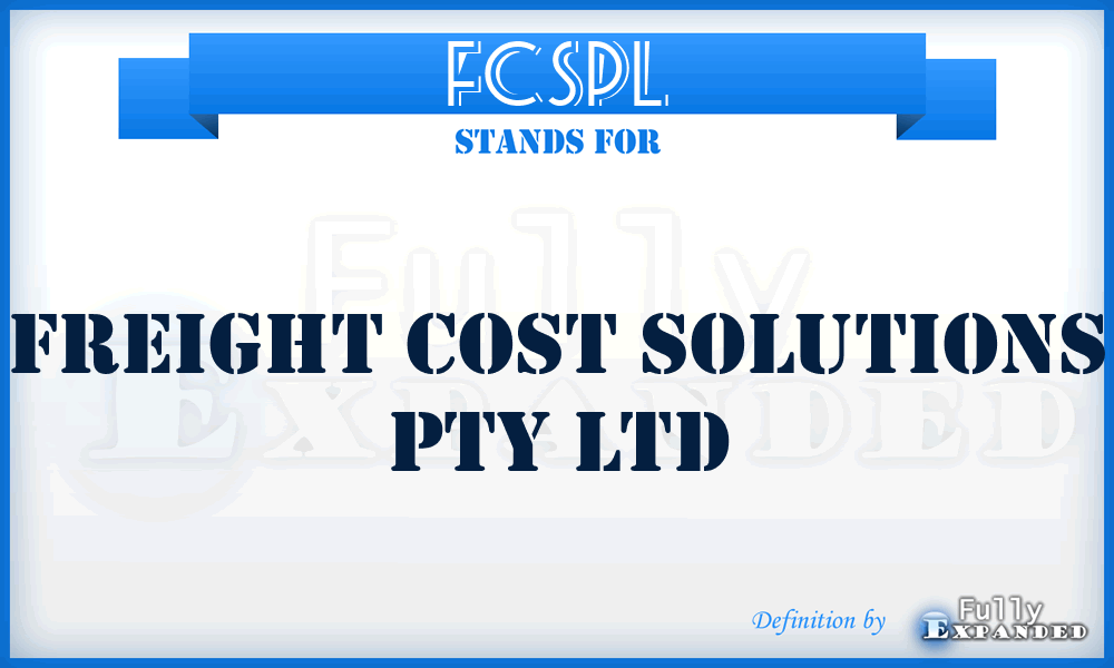 FCSPL - Freight Cost Solutions Pty Ltd