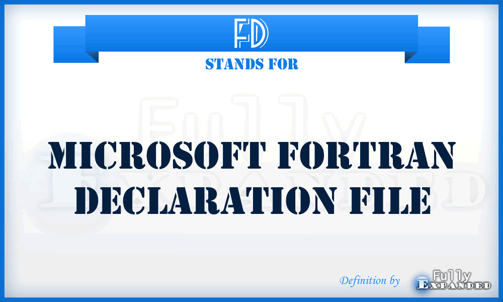 FD - Microsoft Fortran Declaration file