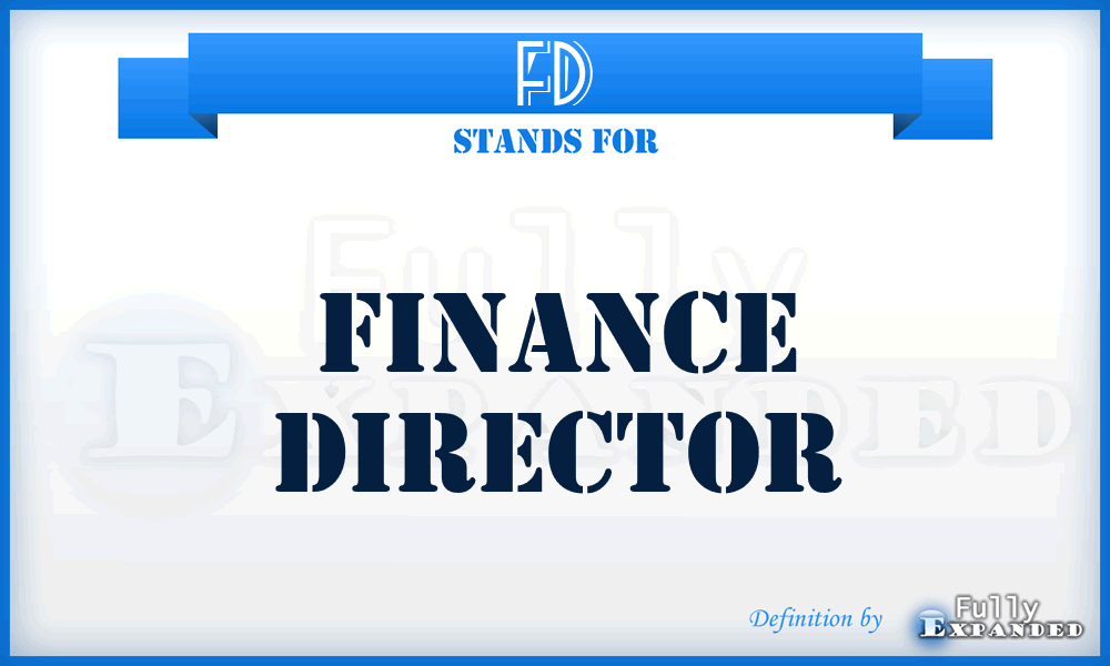 FD - Finance Director