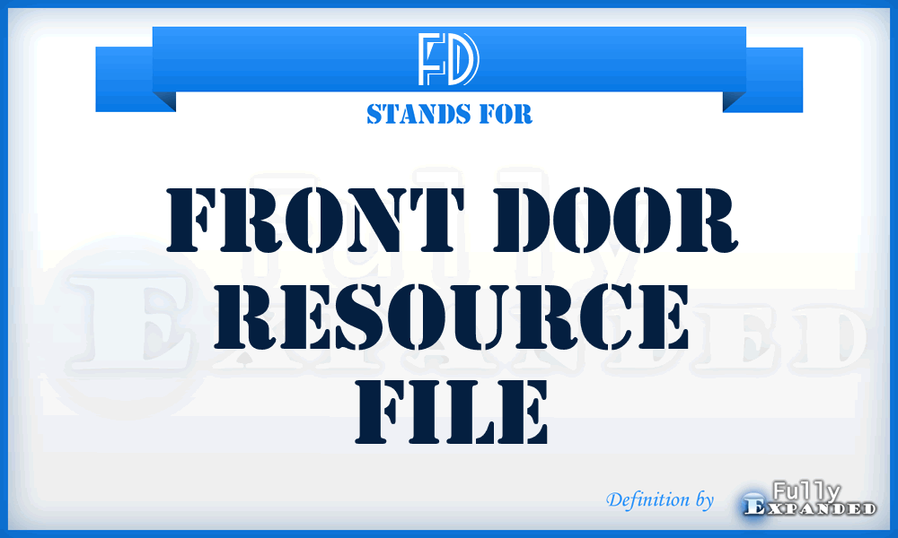 FD - Front Door Resource file