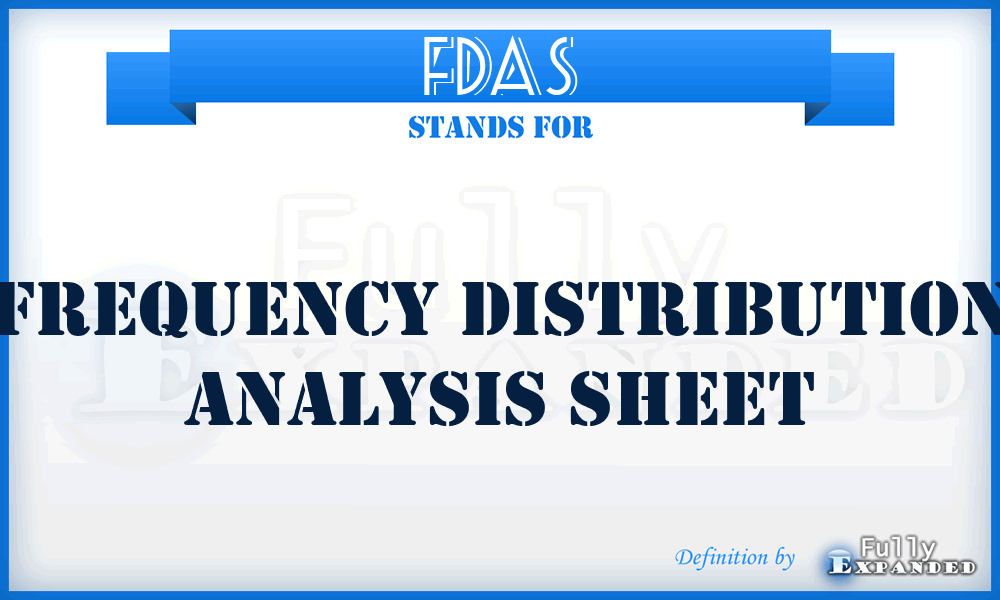 FDAS - frequency distribution analysis sheet