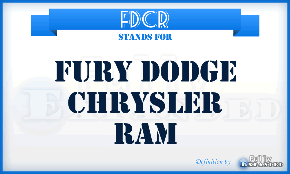 FDCR - Fury Dodge Chrysler Ram