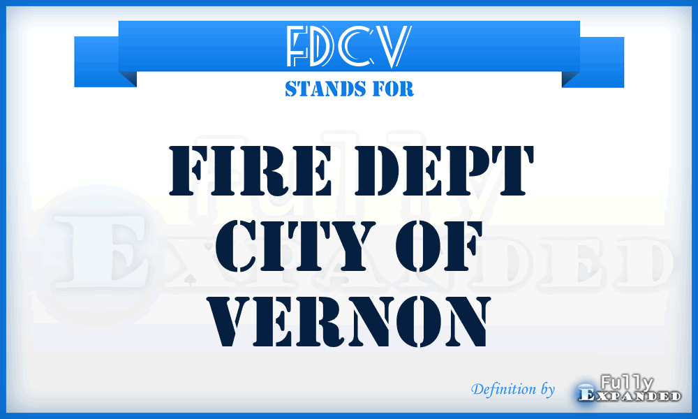 FDCV - Fire Dept City of Vernon