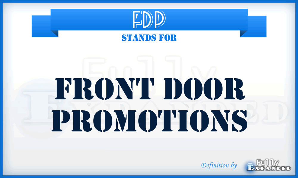 FDP - Front Door Promotions
