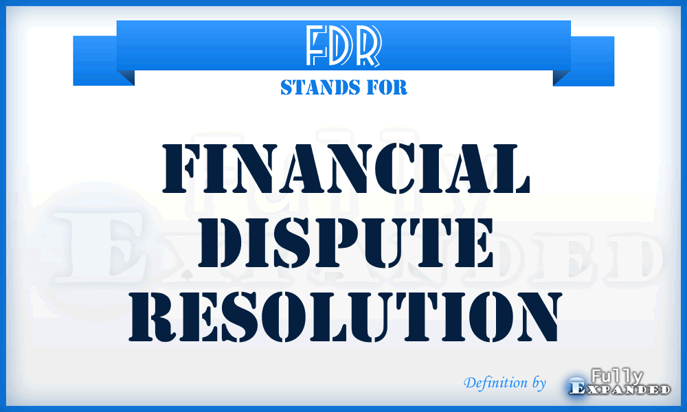 FDR - Financial Dispute Resolution