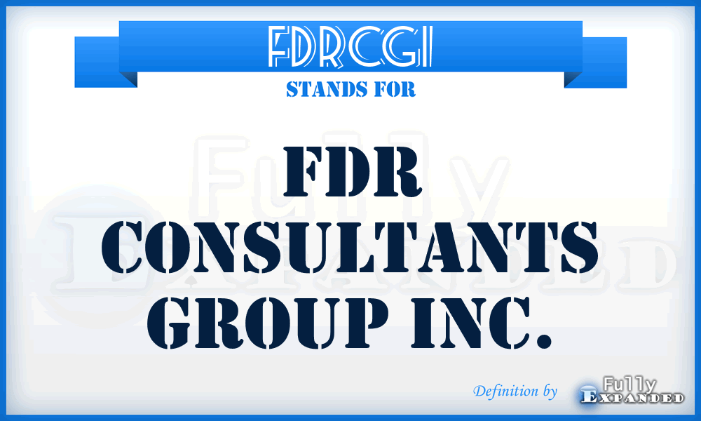 FDRCGI - FDR Consultants Group Inc.