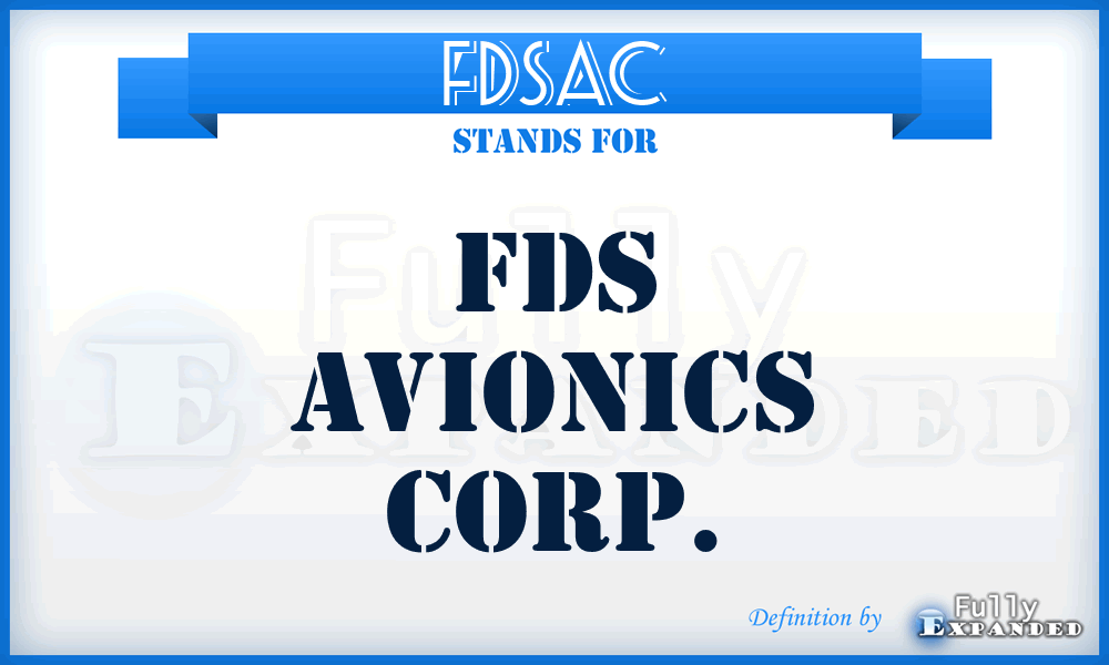 FDSAC - FDS Avionics Corp.